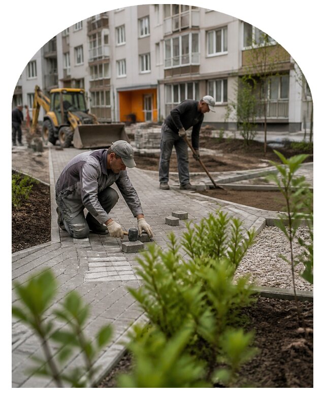 Благоустройство двора многоквартирного дома в Устях-Куте
